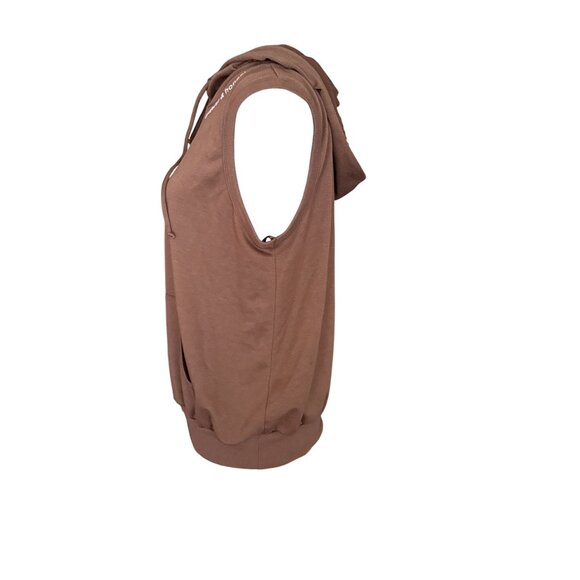 Skonhet Sleeveless Brown Hoodie Size L - Picture 3 of 5